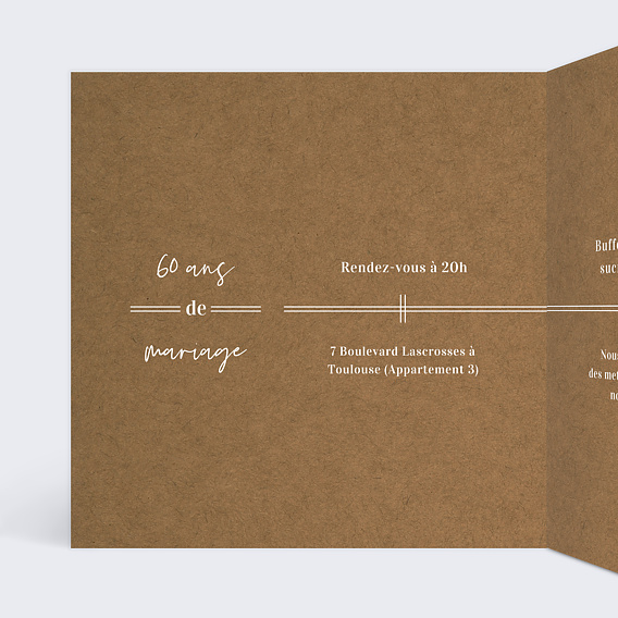 Invitation anniversaire mariage Bohème Intérieur Gauche