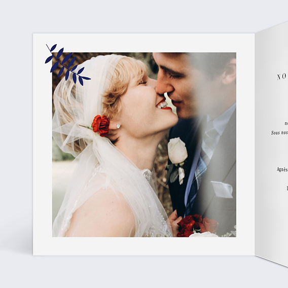 Invitation anniversaire mariage Esperluette Intérieur Gauche