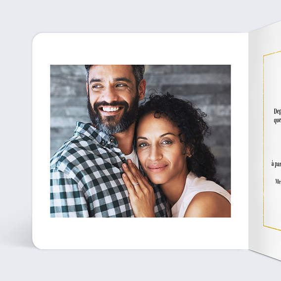 Invitation anniversaire mariage Feuilles Intérieur Gauche