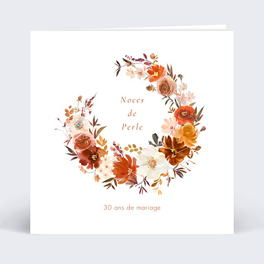 Invitation Anniversaire de Mariage Ronde de Fleurs