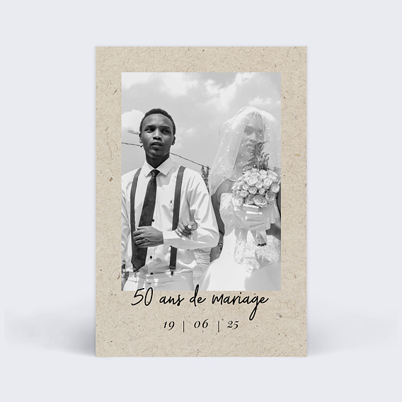 Invitation anniversaire mariage Esprit Chiné