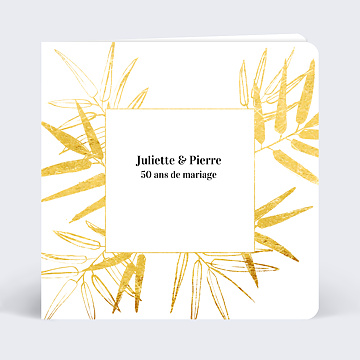 Invitation Anniversaire de Mariage Feuilles d'or