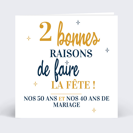 Invitation anniversaire mariage 2 en 1