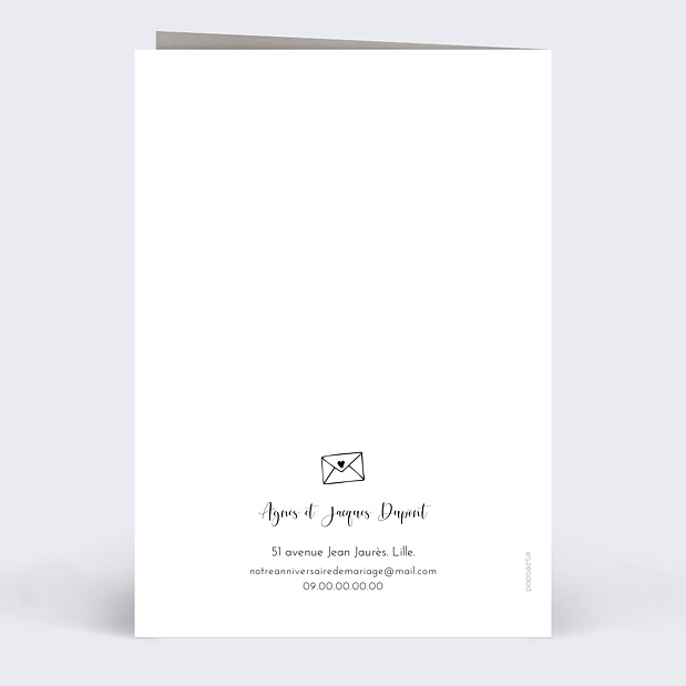 Carte d'Invitation Anniversaire de Mariage Tempo Verso