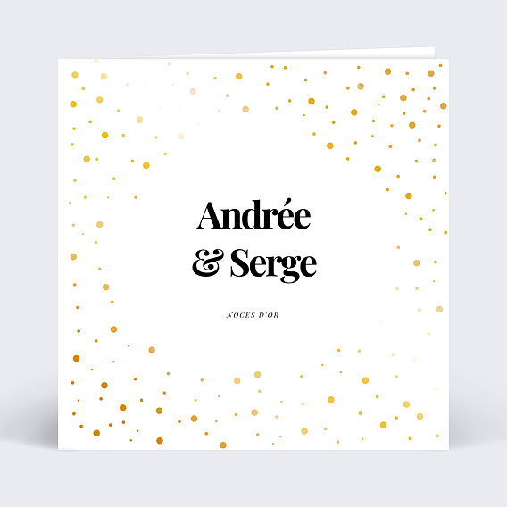 Invitation anniversaire mariage Dorure Pois Graphiques