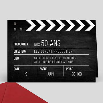 Invitation Anniversaire de Mariage Clap Tournage