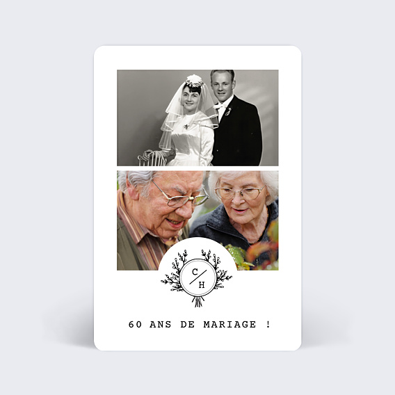 Invitation anniversaire de mariage Tampon Rustique