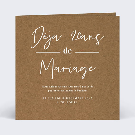 Invitation anniversaire mariage Bohème