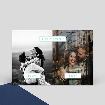 Invitation Anniversaire de Mariage Double filet