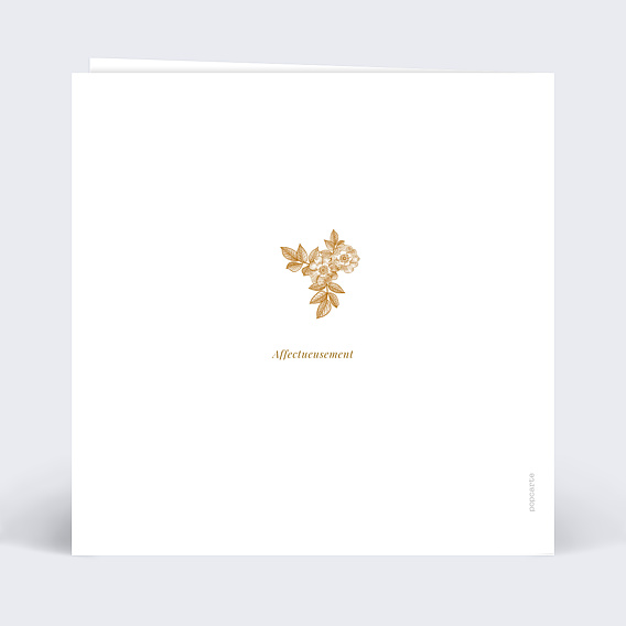 Invitation anniversaire mariage Découpe Baroque Verso