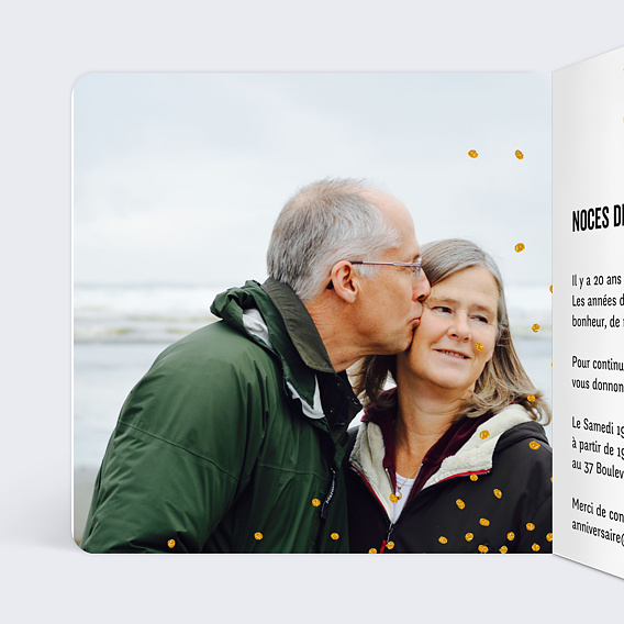 Invitation anniversaire mariage Poussière d'Étoiles Intérieur Gauche