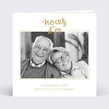 Invitation Anniversaire de Mariage Typo Ocre 