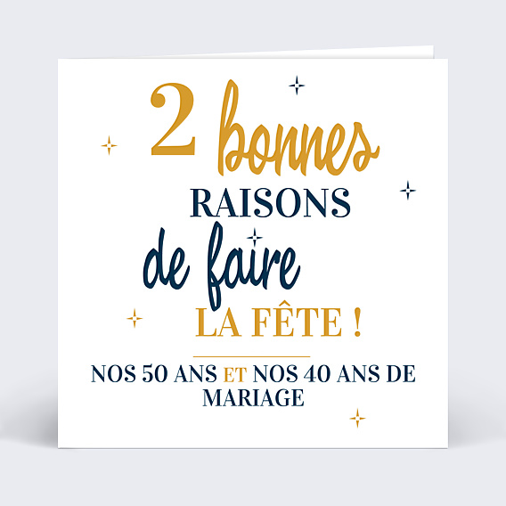 Invitation anniversaire de mariage 2 en 1