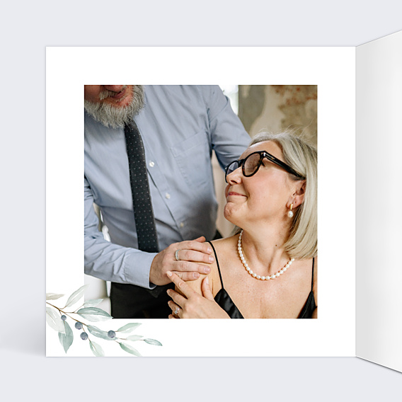 Invitation anniversaire de mariage Couronne Fleurie