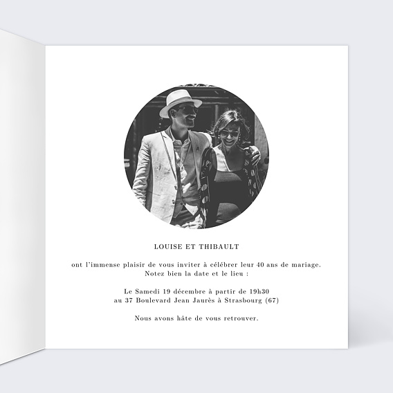 Invitation anniversaire de mariage Découpe Couronnée