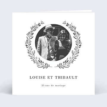 Invitation anniversaire de mariage Découpe Couronnée
