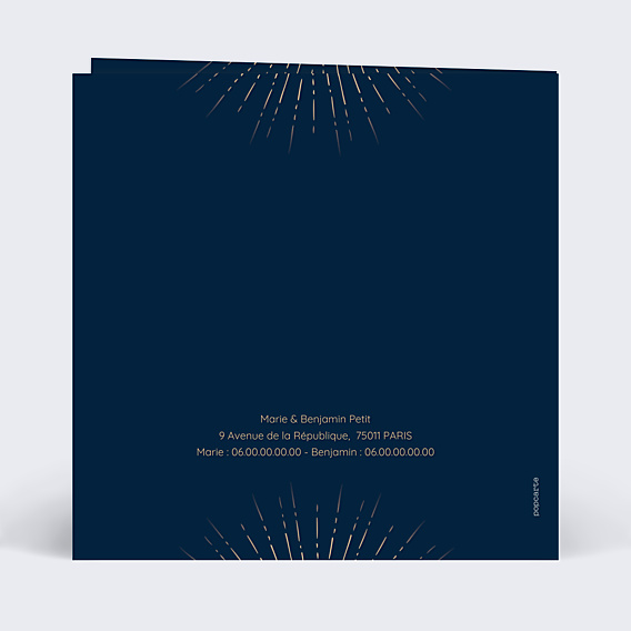 Invitation anniversaire de mariage Feux d'Artifices