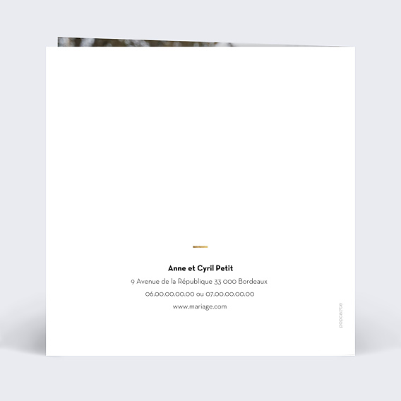 Invitation anniversaire mariage Rosace Ocre Verso