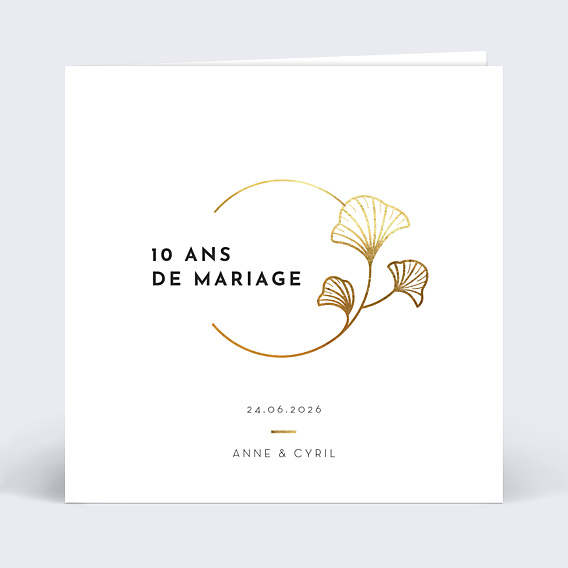 Invitation anniversaire de mariage Rosace Ocre