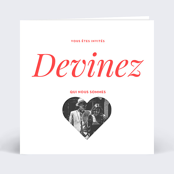 Invitation anniversaire de mariage Découpe Cœur