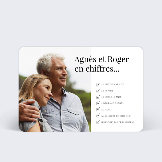 Invitation anniversaire mariage Challenge Liste