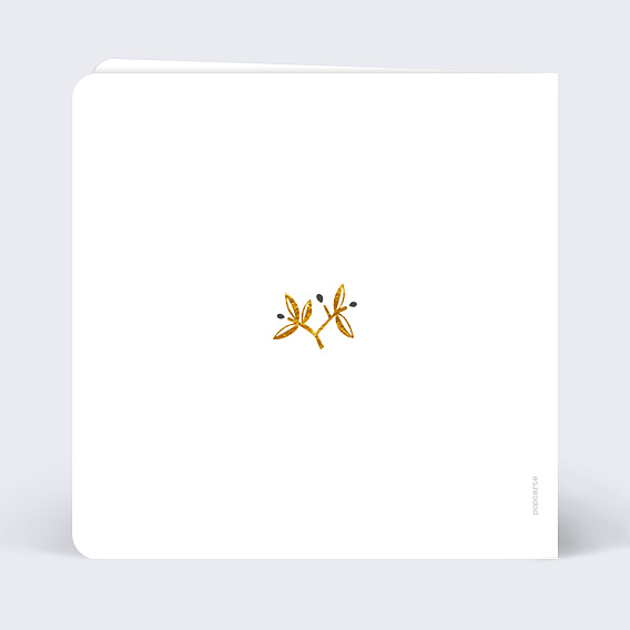 Invitation anniversaire mariage Oliviers Ocre Verso