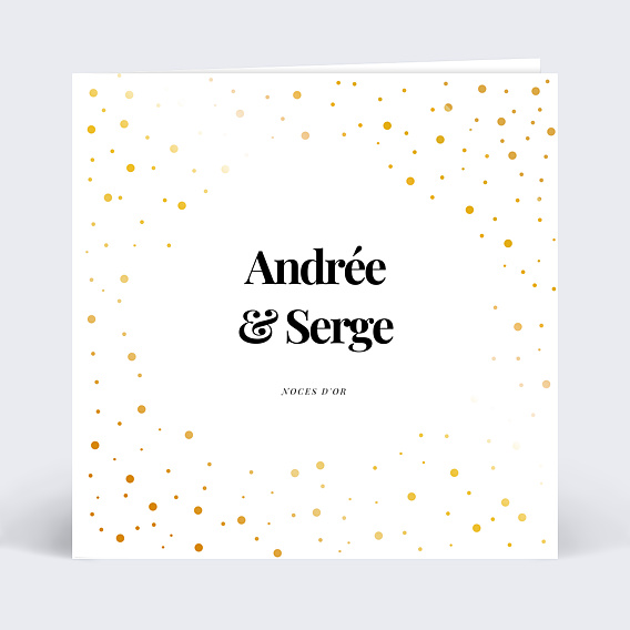 Invitation anniversaire de mariage Dorure Pois Graphiques