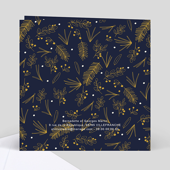 Invitation anniversaire mariage Champêtre Verso