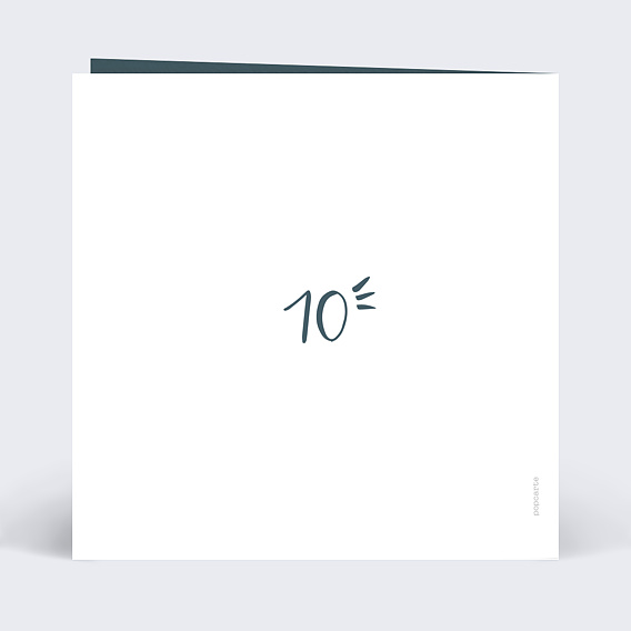 Invitation anniversaire mariage Typo Étain Verso