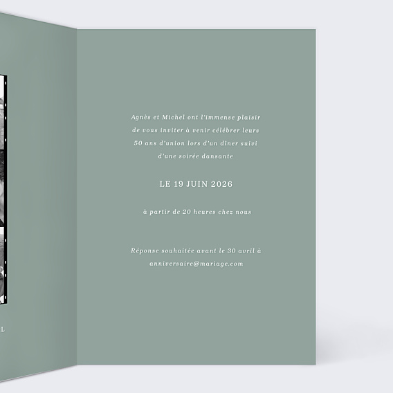 Invitation anniversaire de mariage Pellicule Souvenirs