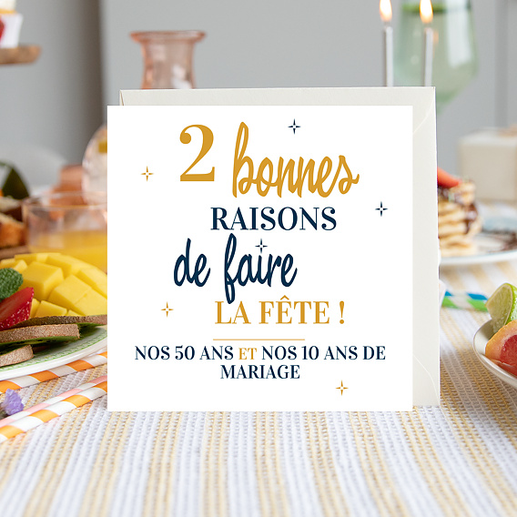 Invitation anniversaire mariage 2 en 1 Après 1