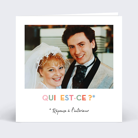 Invitation anniversaire de mariage Devinette Colorée
