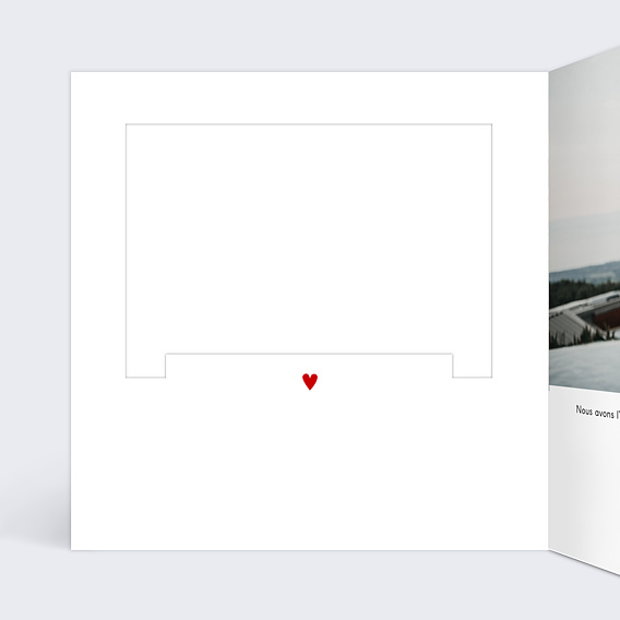 Invitation anniversaire mariage Découpe Love Letter Intérieur Gauche
