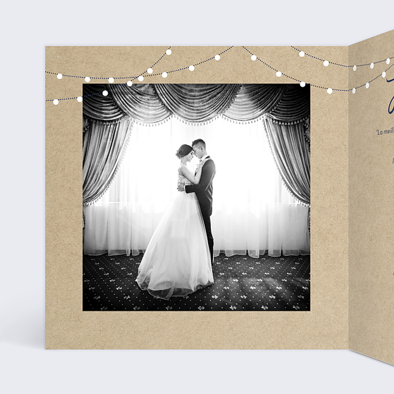 Invitation anniversaire mariage Notre Histoire Intérieur Gauche