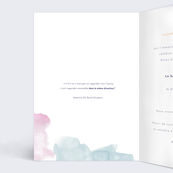 Invitation anniversaire mariage Nébuleuse Intérieur Gauche