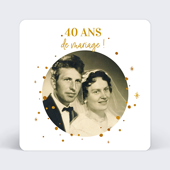 Invitation anniversaire de mariage Golden Dots