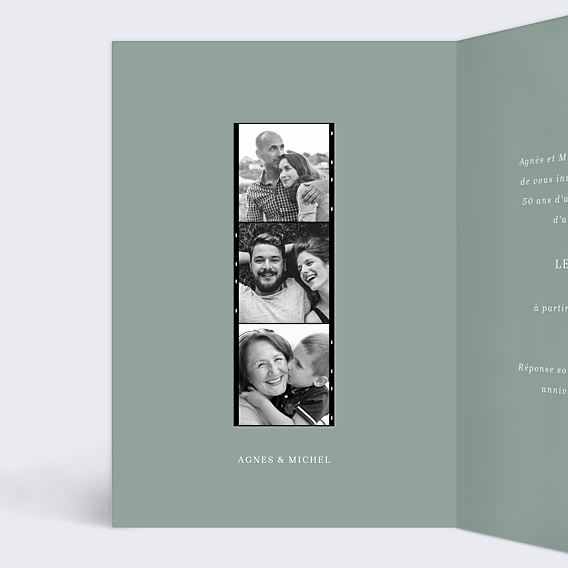 Invitation anniversaire de mariage Pellicule Souvenirs