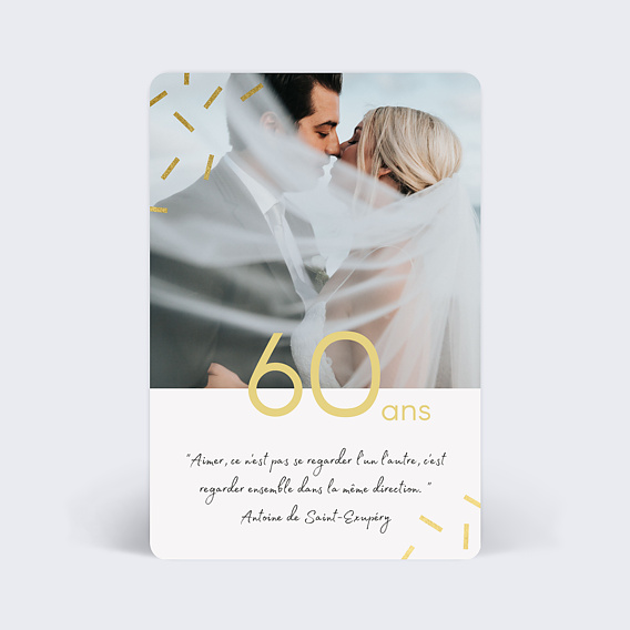 Invitation anniversaire mariage 10 ans Chic