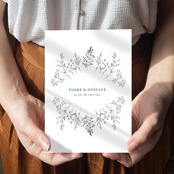 Invitation anniversaire de mariage Idylle
