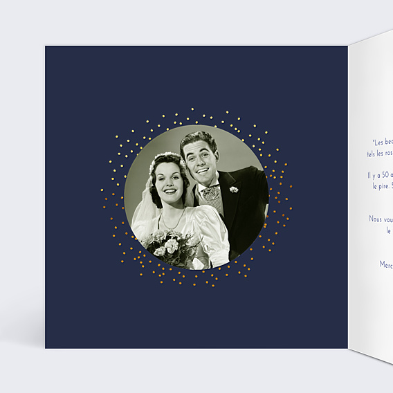 Invitation anniversaire de mariage Bulles Ocre