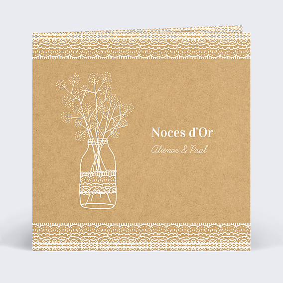 Invitation anniversaire de mariage Fleurs des Champs