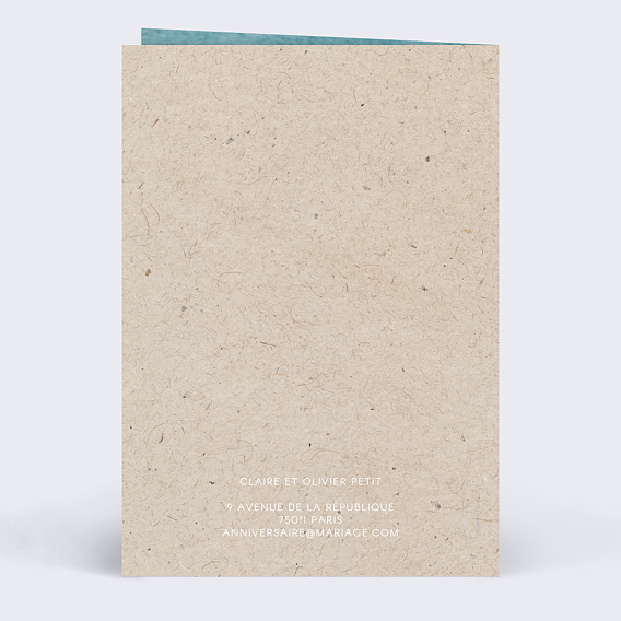 Invitation anniversaire mariage Jolie Typo Verso