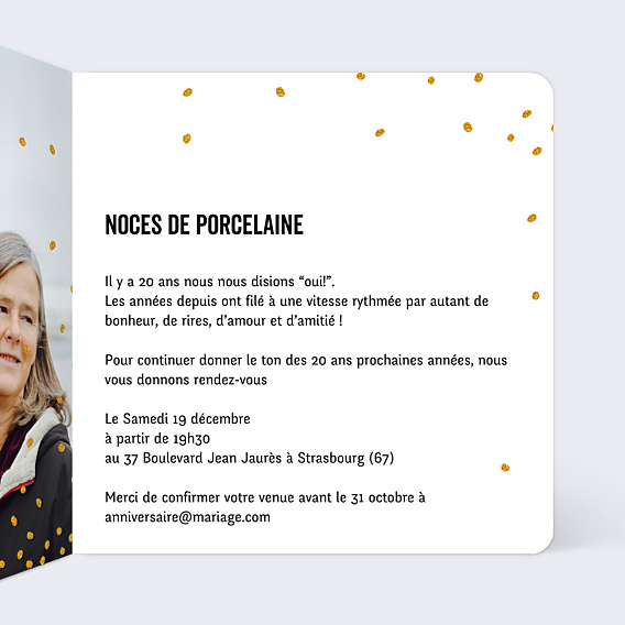 Invitation anniversaire de mariage Poussière d'Étoiles