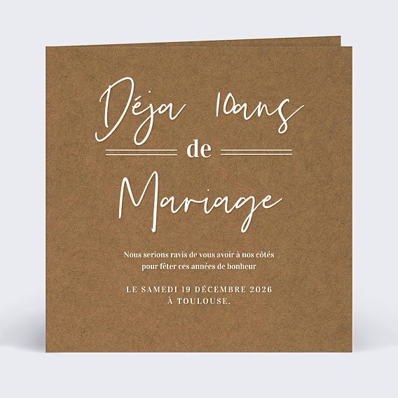 Invitation anniversaire de mariage Bohème