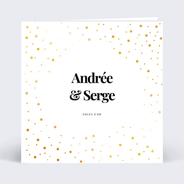 Invitation anniversaire de mariage Dorure Pois Graphiques