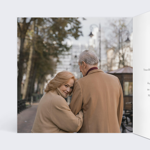 Invitation anniversaire mariage Rosace Ocre Intérieur Gauche