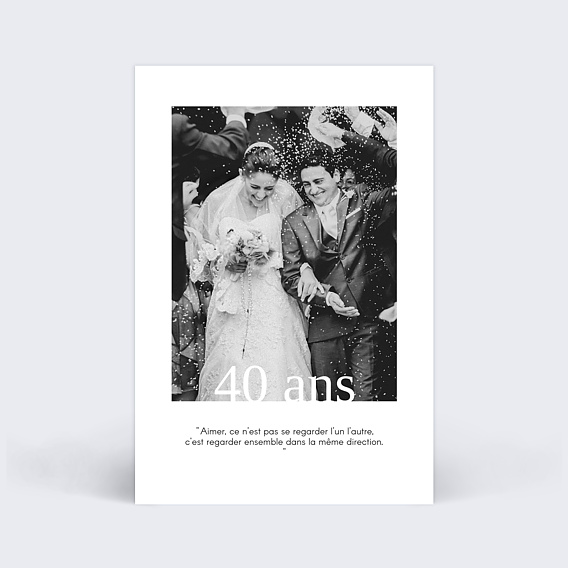 Invitation anniversaire mariage Typographie Âge