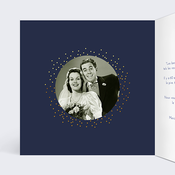 Invitation anniversaire de mariage Bulles Ocre