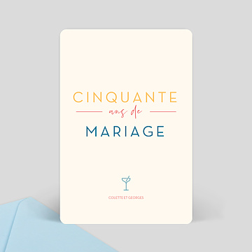 Invitation Anniversaire de Mariage Cinquante ans