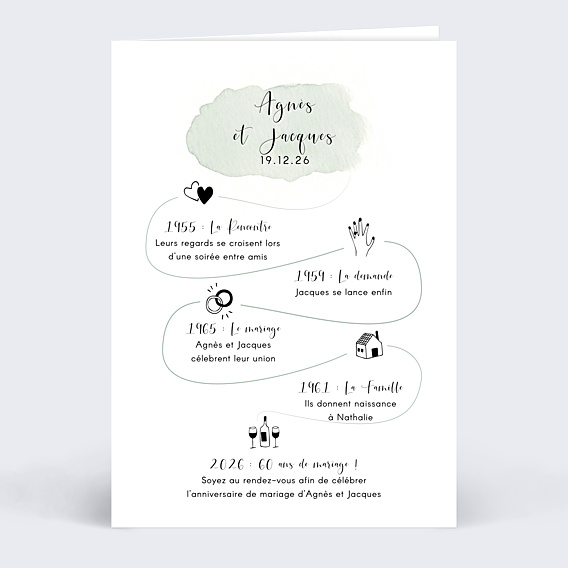Invitation anniversaire de mariage Tempo